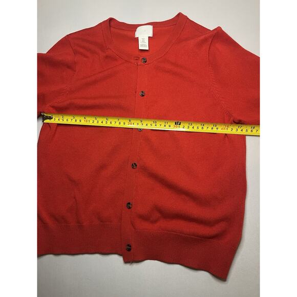 H&M Red Cropped Sweater Short Sleeve Size Medium Excellent Condition Women's - Picture 4 of 8